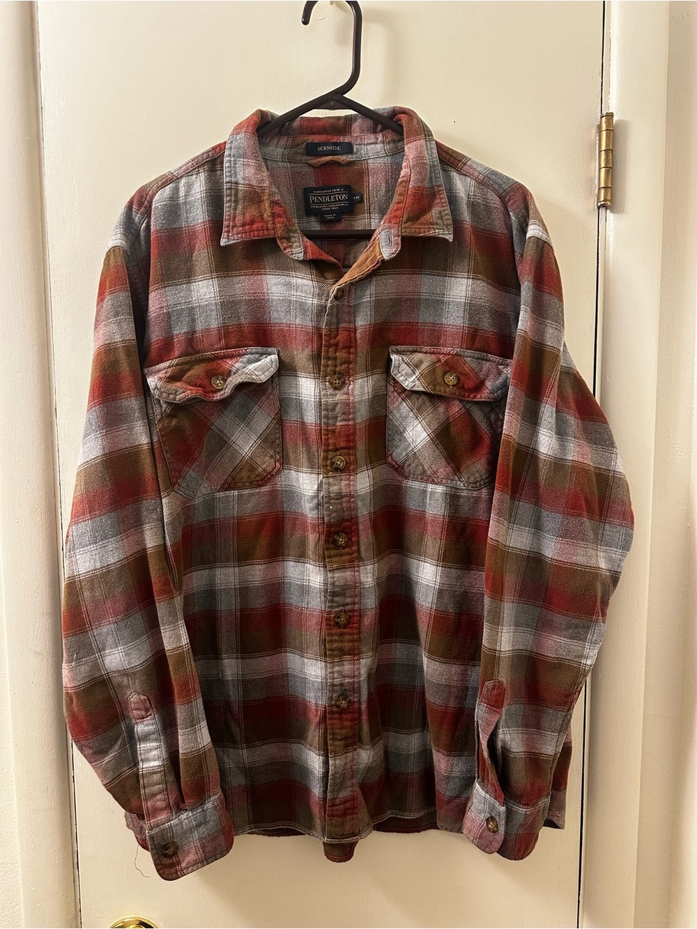 Pendleton Burnside Plaid Shirt - Rust, Tan & Gray
